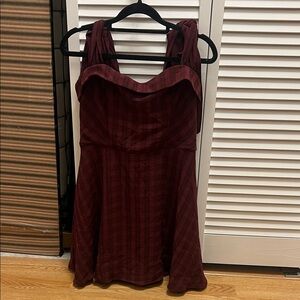 Francesca's Plaid Burgundy Dress
